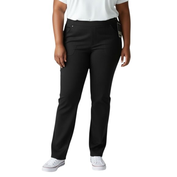 Medichic Black scrub Pants-Size M petite-NWT-Elastic/Drawstring Waist-Pockets - Picture 1 of 9